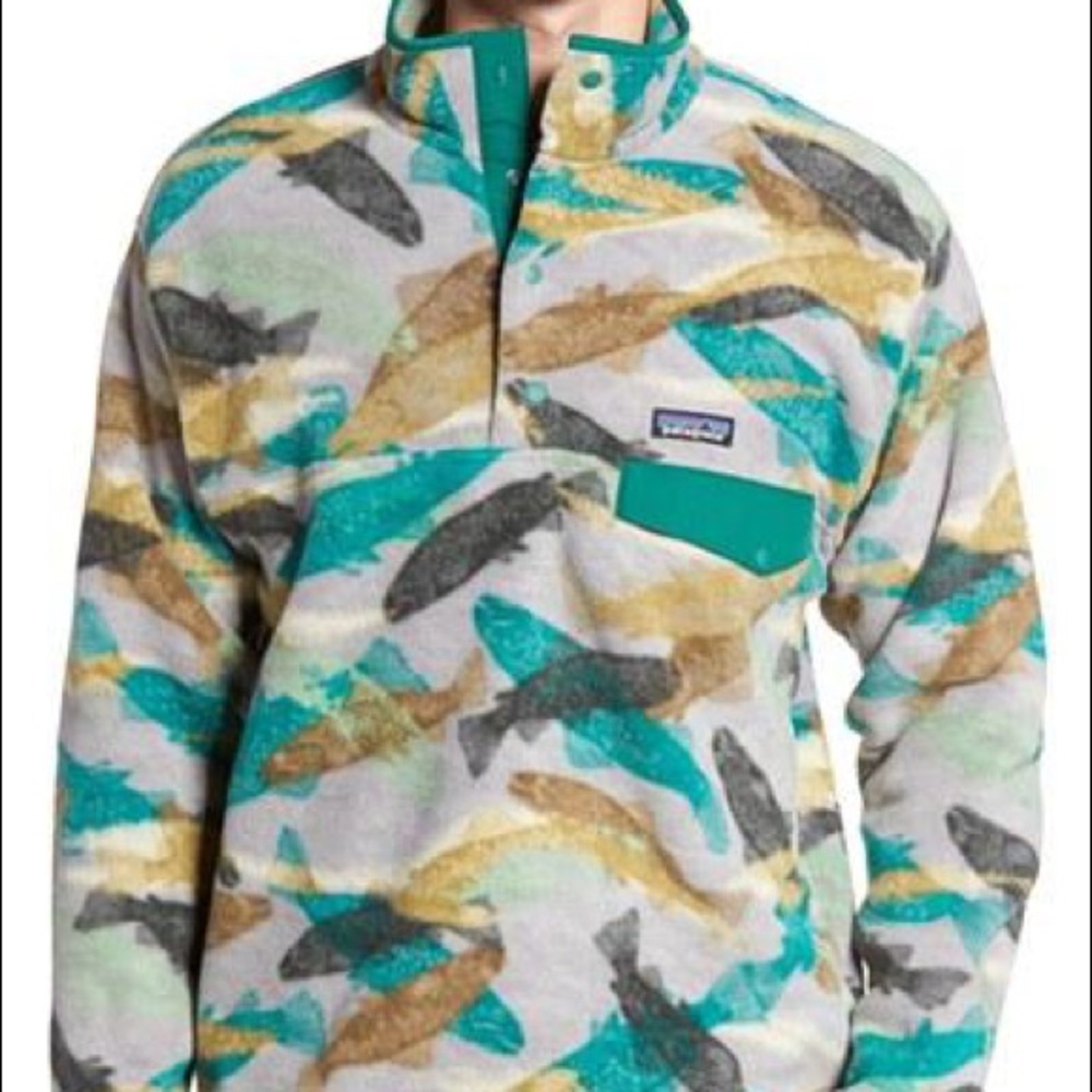 Patagonia Trout Synchilla Snap Pullover Medium